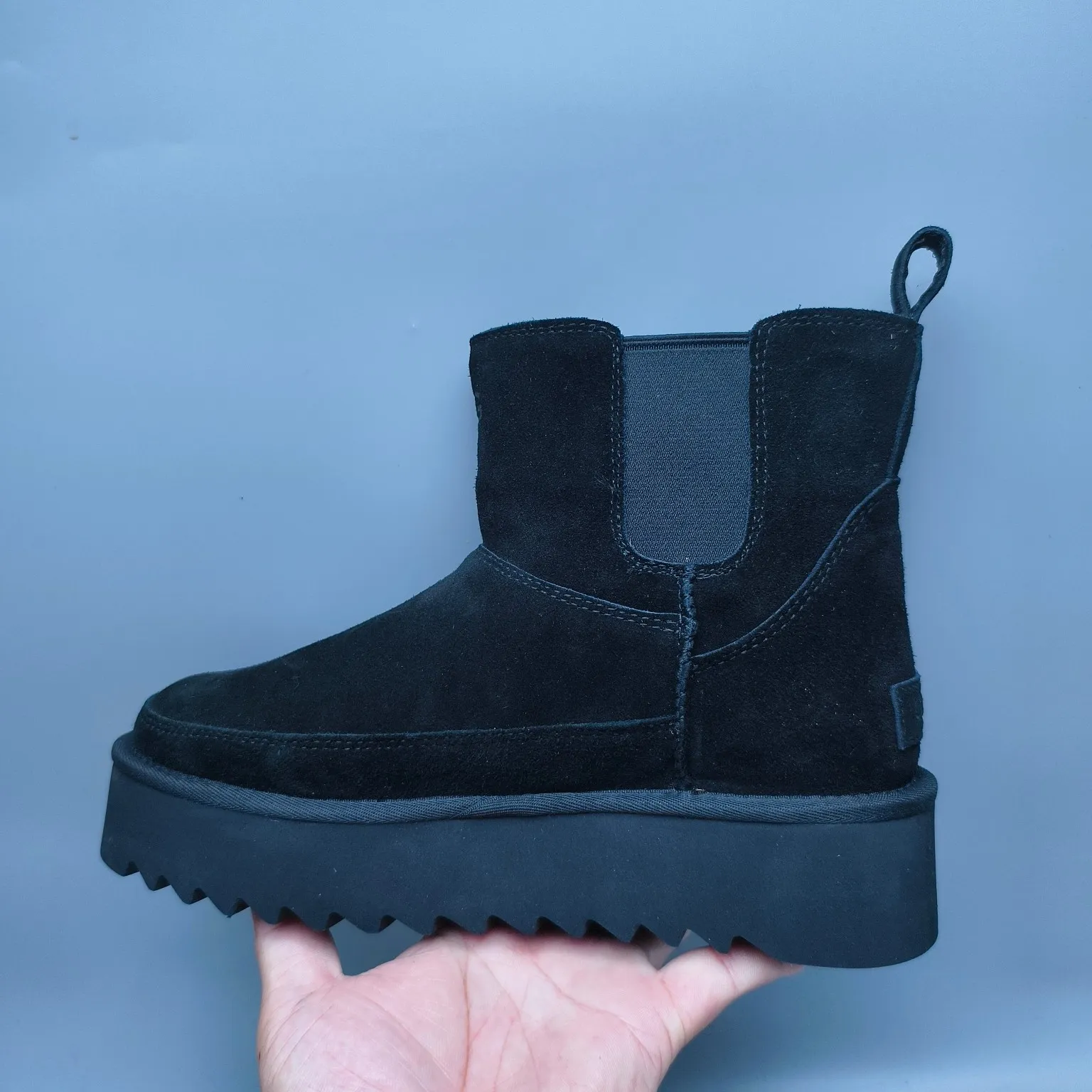 💰560 UGG sheepskin all-in-one snow boots 8051 thick-soled Chelsea casual shoes Color: maroon black antelope brown Matching size: 35-40